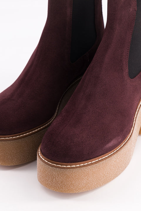 Dolly - burgundy suede chelsea boots