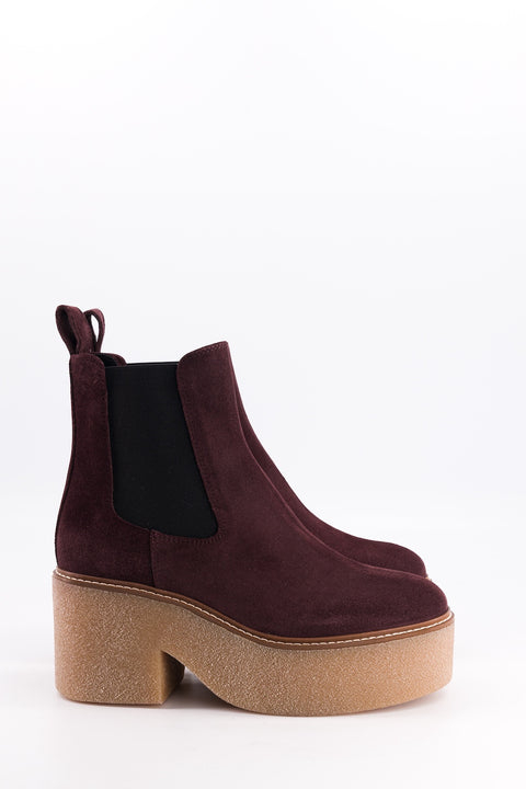 Dolly - burgundy suede chelsea boots