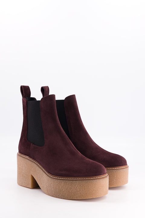 Dolly - burgundy suede chelsea boots