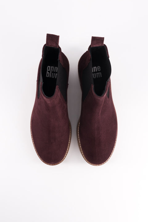 Dolly - burgundy suede chelsea boots