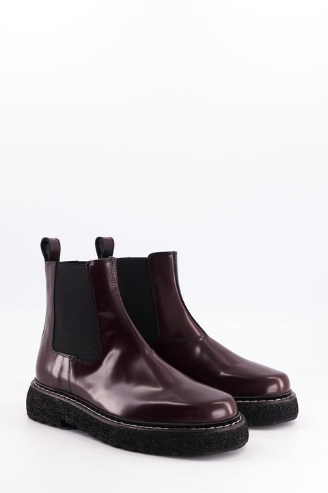elmet - chelsea boots cuir glacé bordeaux