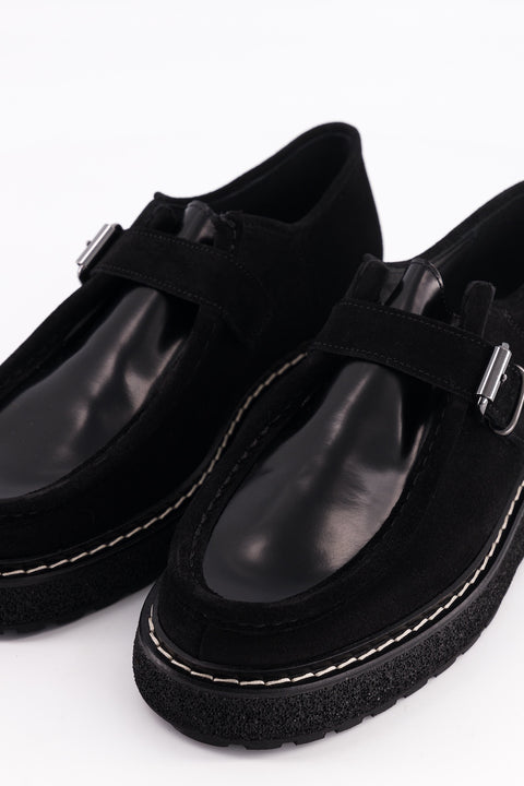 elwood - derbies cuir glacé et daim noir