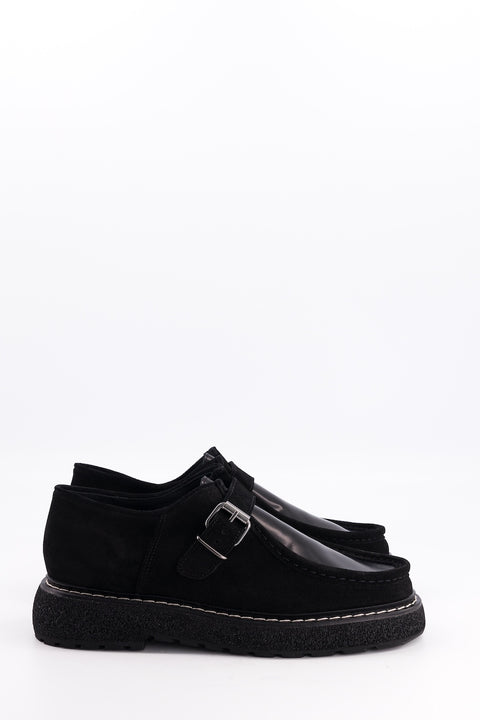 elwood - derbies cuir glacé et daim noir
