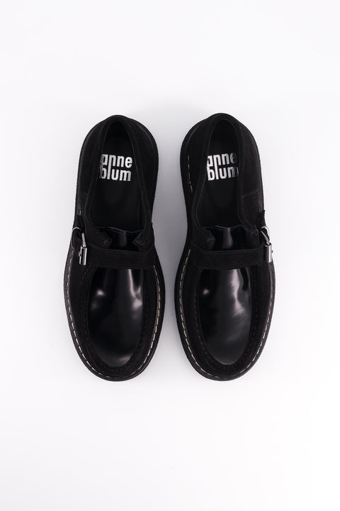 elwood - derbies cuir glacé et daim noir