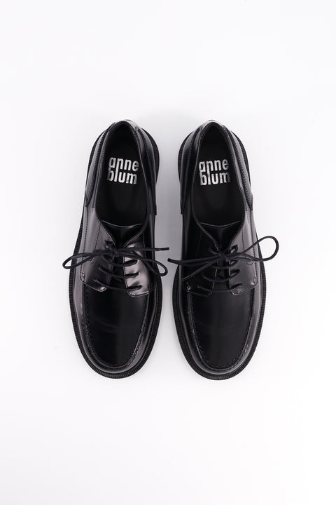 idaho - derbies cuir glacé noir
