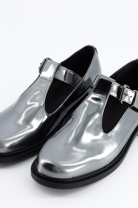 iman - salomé cuir miroir acier - pointure 37 - modèle unique