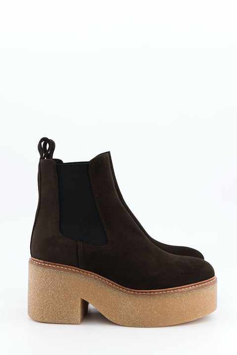 dolly - chelsea boots daim chocolat