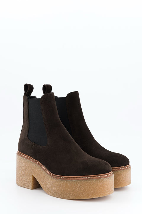 dolly - chelsea boots daim chocolat
