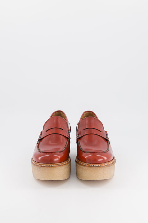 pennie - mocassin cuir glacé rouille - pointure 37