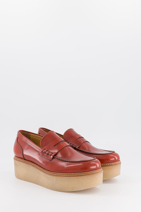 pennie - mocassin cuir glacé rouille - pointure 37