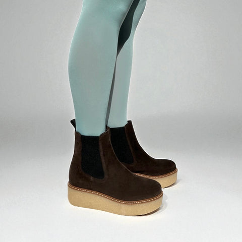 pooky - chelsea boots daim chocolat