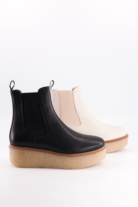 Pooky - cream leather chelsea boots