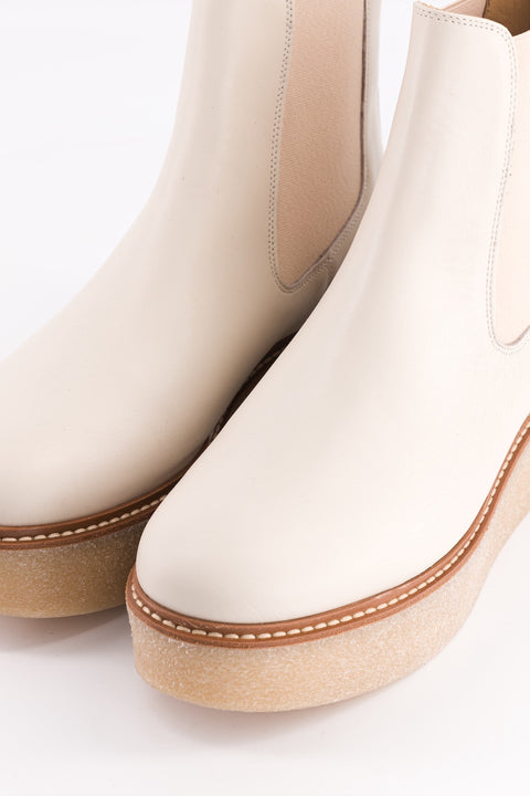 Pooky - cream leather chelsea boots