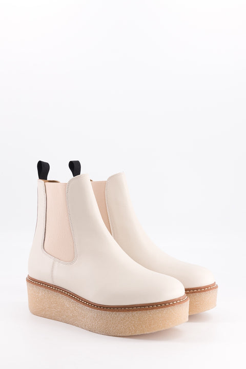 Pooky - cream leather chelsea boots