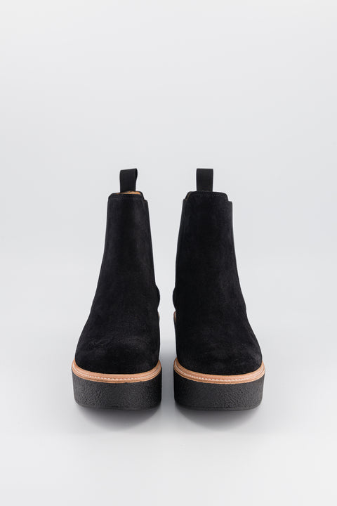 POOKY - Chelsea boots in suede black - Sole black