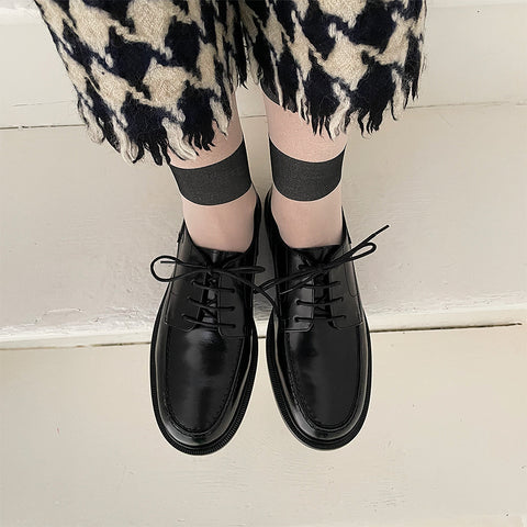 idaho - derbies cuir glacé noir