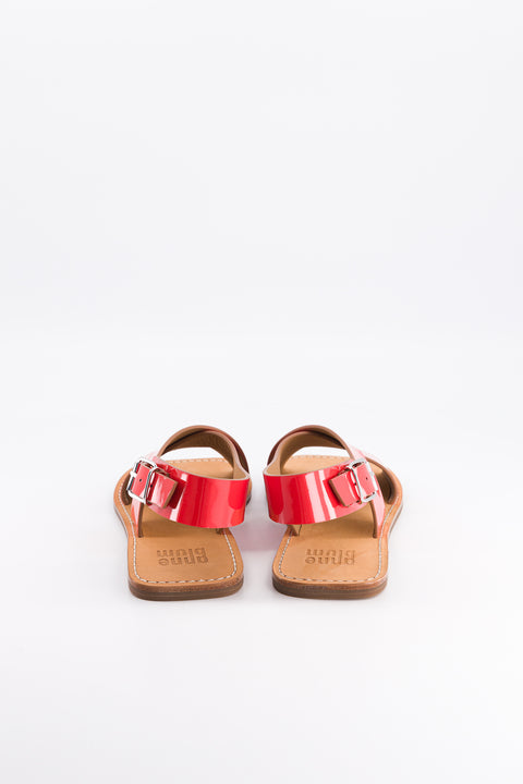 clara - sandale brides croisées cuir vernis pavot