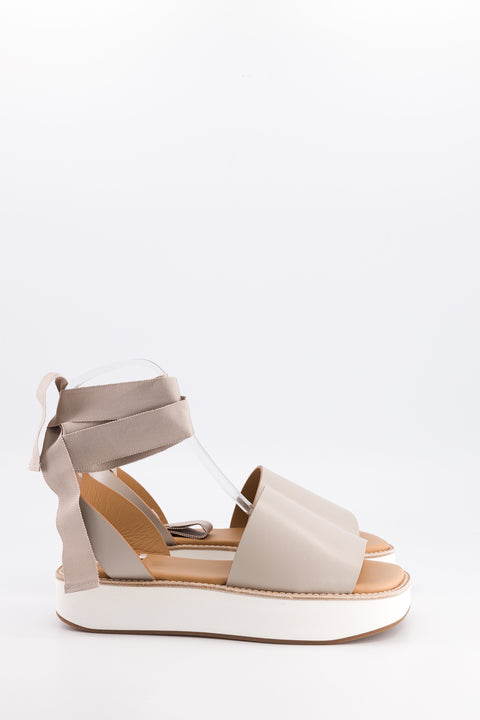 MARY - Sandal leather cement with ribbon