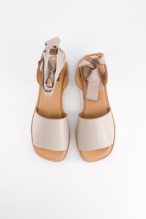 MARY - Sandal leather cement with ribbon
