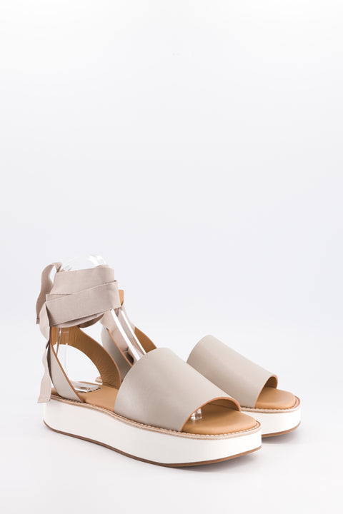 MARY - Sandal leather cement with ribbon