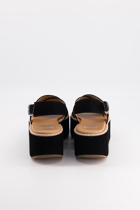 mavis - sandale brides croisées daim noir