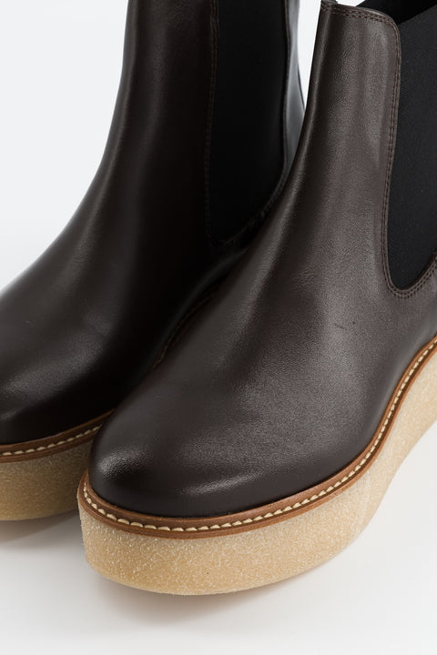 pooky - chelsea boots cuir chocolat