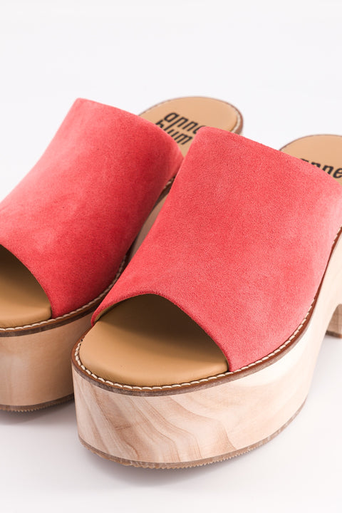 SIMONE - Mule suede poppy