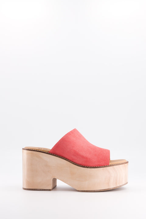SIMONE - Mule suede poppy