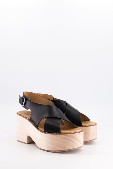 SOFIA - Cross-straps sandal leather black