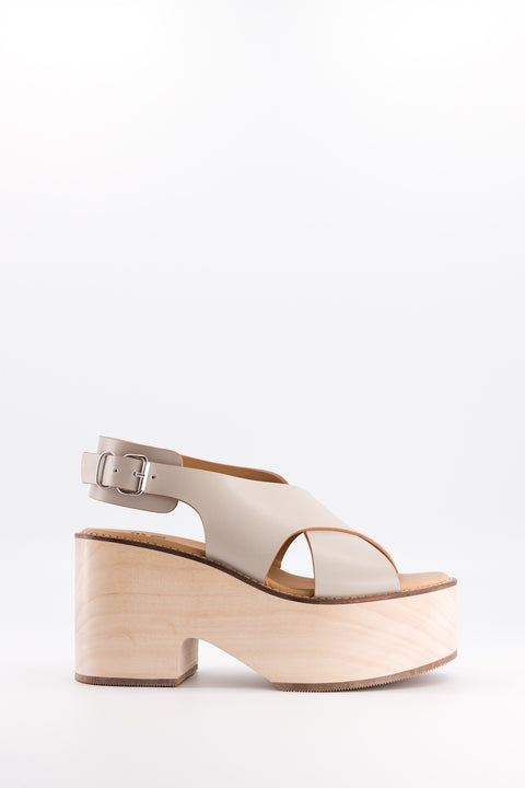 SOFIA - Cross-straps sandal leather cement