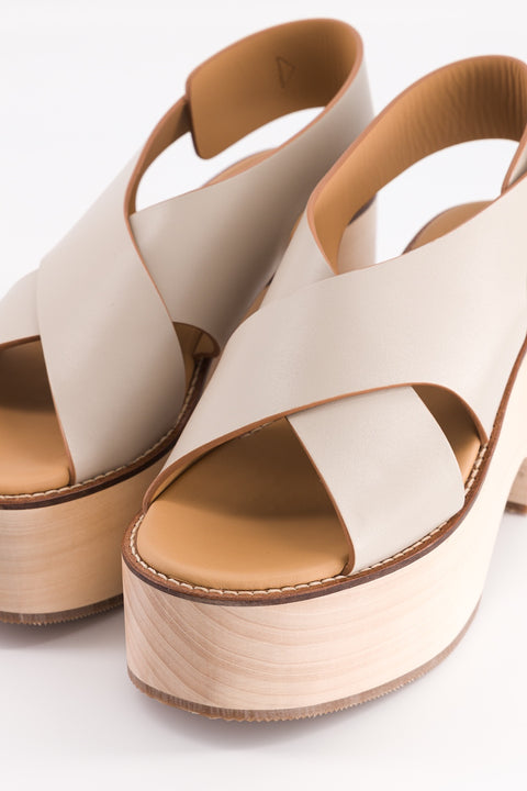 SOFIA - Cross-straps sandal leather cement