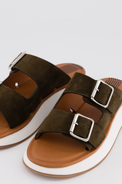 kaki-mule double bandes-daim-joan-anne blum
