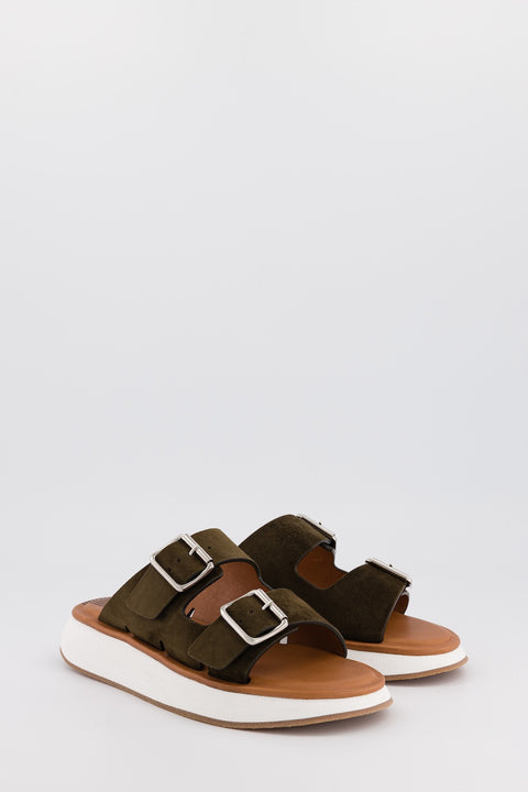 kaki-mule double bandes-daim-joan-anne blum