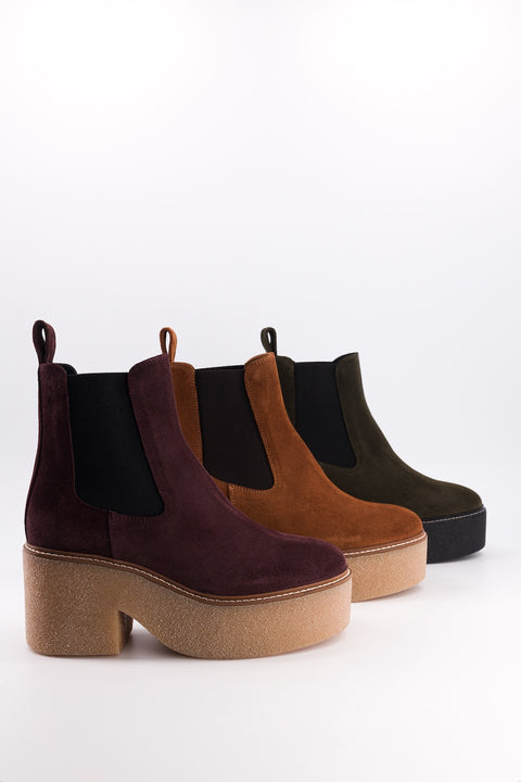 Dolly - chelsea boots daim kaki