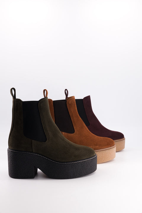 Dolly - chelsea boots daim noisette