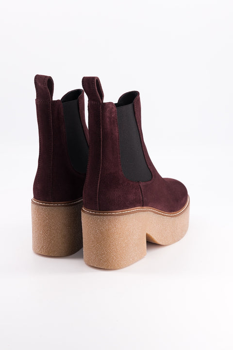 Dolly - chelsea boots daim bordeaux