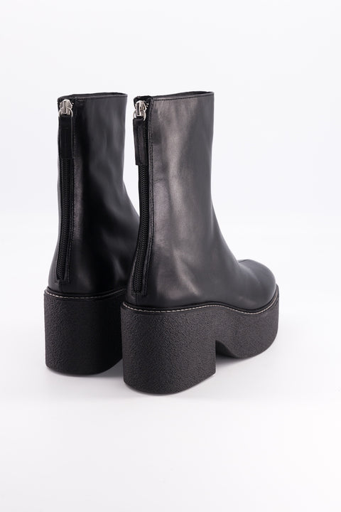 domino - bottine zippée cuir noir