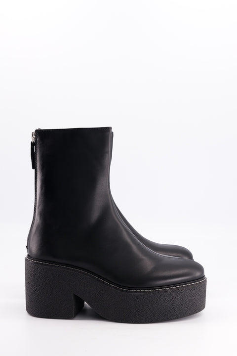 Domino - bottine zippé cuir noir