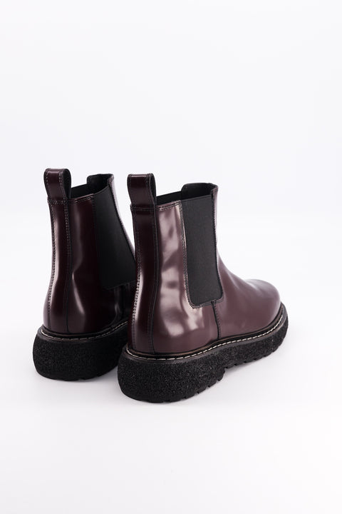 Elmet - chelsea boots cuir glacé bordeaux