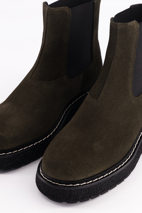 Elmet - chelsea boots daim kaki