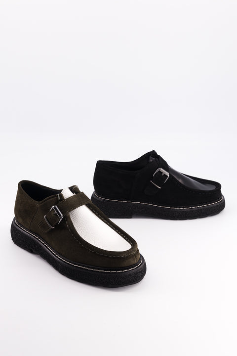 Derbies Elwood - glazed leather and suede black