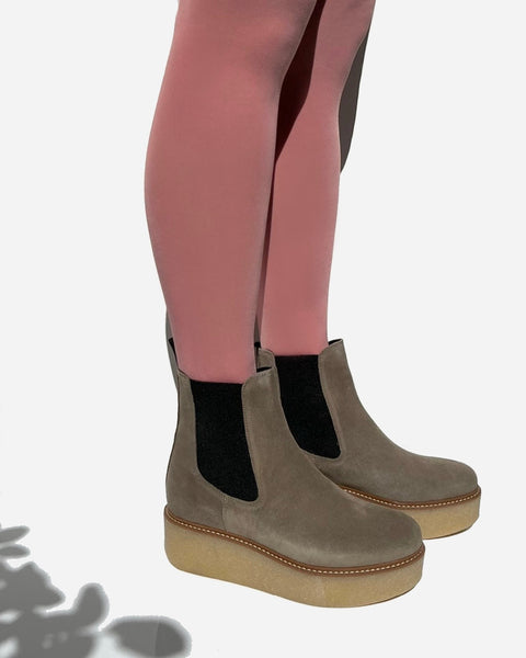 pooky - chelsea boots daim taupe