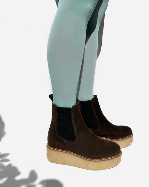 pooky - chelsea boots daim chocolat