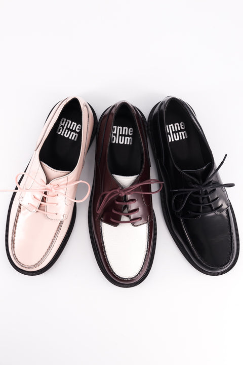 Derbies Idaho - glazed leather burgundy and grained leather white