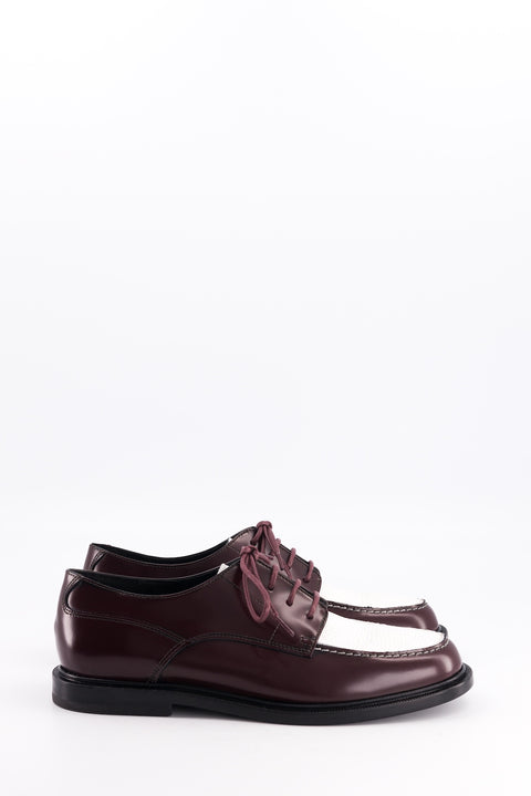 Derbies Idaho - glazed leather burgundy and grained leather white