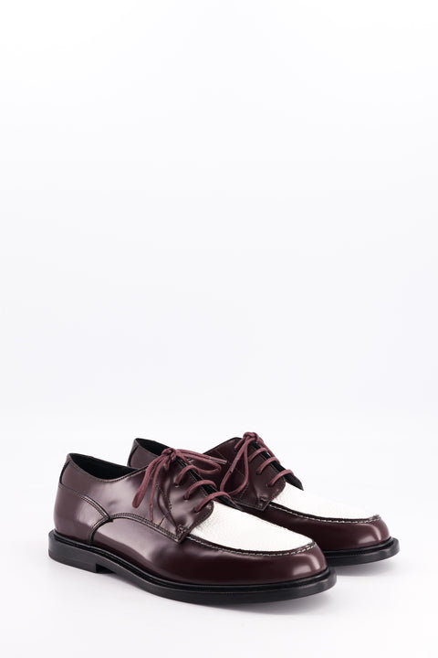 Derbies Idaho - glazed leather burgundy and grained leather white