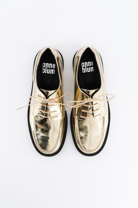 Pennie - Champagne mirror leather moccasin - size 37 - unique model