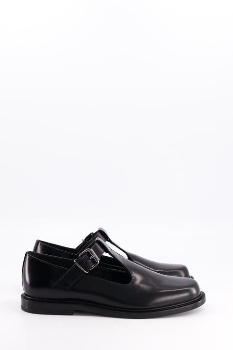 T-straps shoes Iman - glazed leather black