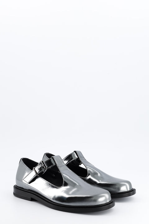 Iman - Mary Jane leather mirror steel - size 37 - unique model