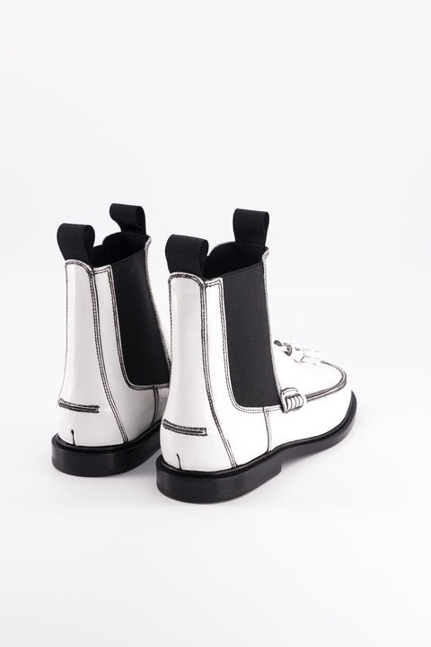 Izzy - chelsea boots cuir glacé blanc